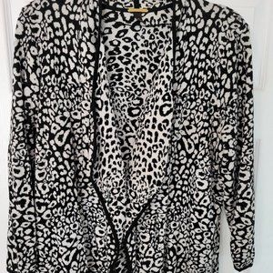 Dana Buchman‎ animal print open cardigan Size L